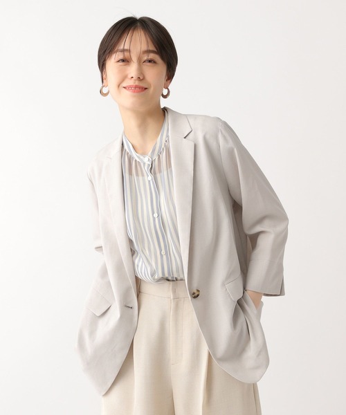 Elura（エルーラ）の「シアストライプ楊柳ブラウス/322547（シャツ/ブラウス・レディース・ライトグレー/ライトブルー・FREE）」の13枚目の写真