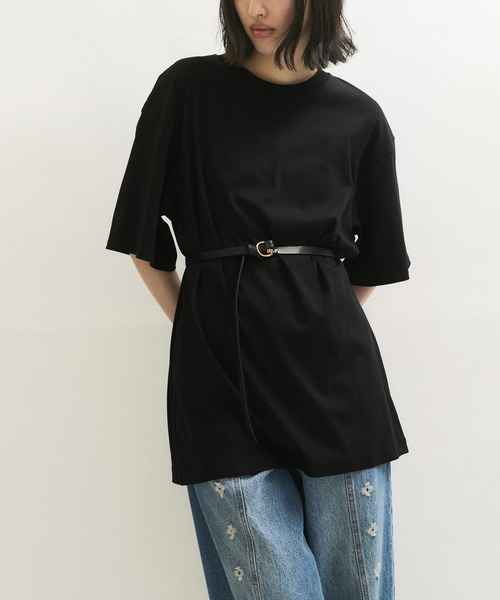 未使用タグ付　Adam et Rope'(アダムエロペ) ブラックTシャツ Adam et Rope×oasis プリントTシャツ ブラック サイズ XL