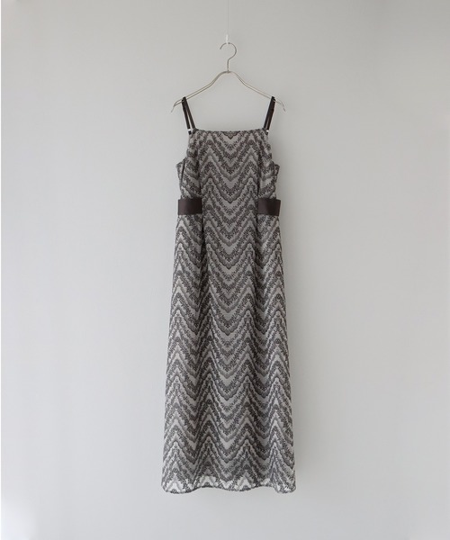 J by blue（ジェイバイブルー）の「ジャガードキャミワンピース（ワンピース・レディース・グレー/ブルー/ベージュ・MEDIUM）」の17枚目の写真