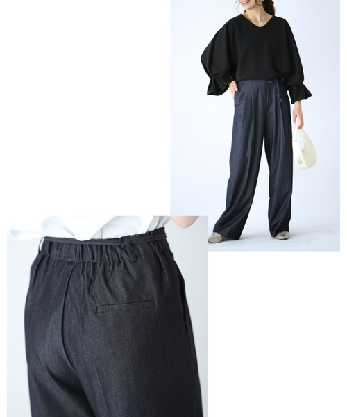 Ehre style(エーレスタイル)の「ワイドなのにかっちり見せない!デニム風パンツ(その他パンツ・レディース・ブラック/ブルー・FREE)」の21枚目の写真