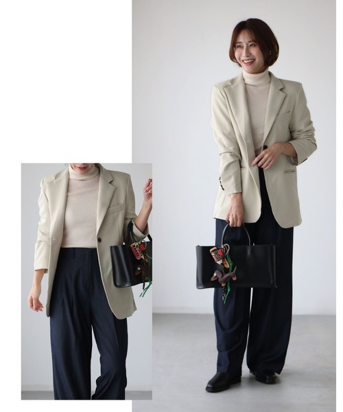 Ehre style(エーレスタイル)の「ワイドなのにかっちり見せない!デニム風パンツ(その他パンツ・レディース・ブラック/ブルー・FREE)」の8枚目の写真