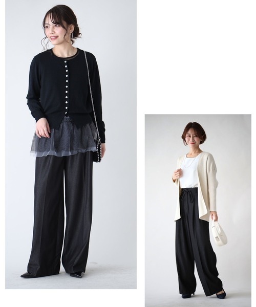 Ehre style(エーレスタイル)の「ワイドなのにかっちり見せない!デニム風パンツ(その他パンツ・レディース・ブラック/ブルー・FREE)」の17枚目の写真