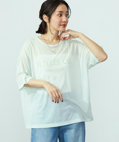 新品未使用　Blumarine 半袖 Tシャツ IT 38 XS シアー　デニム カラーボーダー Tシャツ レディース半袖[品番：II000008861