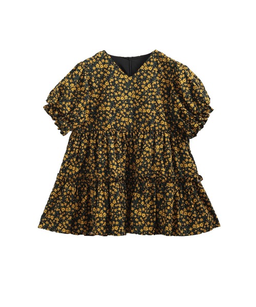 新品未使用タグ付きfitmore小花柄Vネックティアードトップス完売商品 セール】小花柄パフスリーブVネックティアードトップス（その他