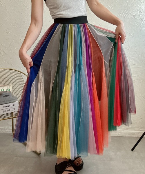 レインボーチュールスカート（スカート）｜deux amour（ドゥーザムール
