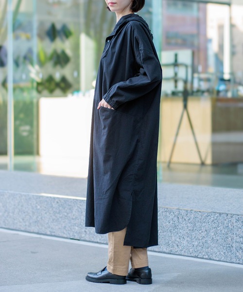 D.M.G.（ドミンゴ）の「[D.M.G / ディーエムジー] シーツクロス フードワンピース（ワンピース・レディース・オリーブ/ピンク/ブラック・FREE）」の19枚目の写真