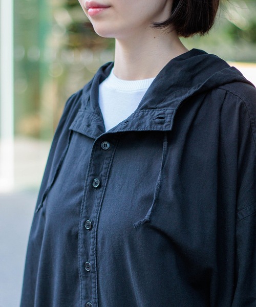 D.M.G.（ドミンゴ）の「[D.M.G / ディーエムジー] シーツクロス フードワンピース（ワンピース・レディース・オリーブ/ピンク/ブラック・FREE）」の21枚目の写真