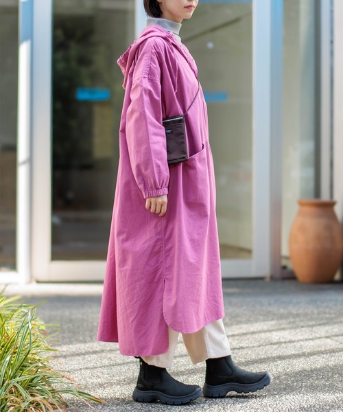 D.M.G.（ドミンゴ）の「[D.M.G / ディーエムジー] シーツクロス フードワンピース（ワンピース・レディース・オリーブ/ピンク/ブラック・FREE）」の5枚目の写真