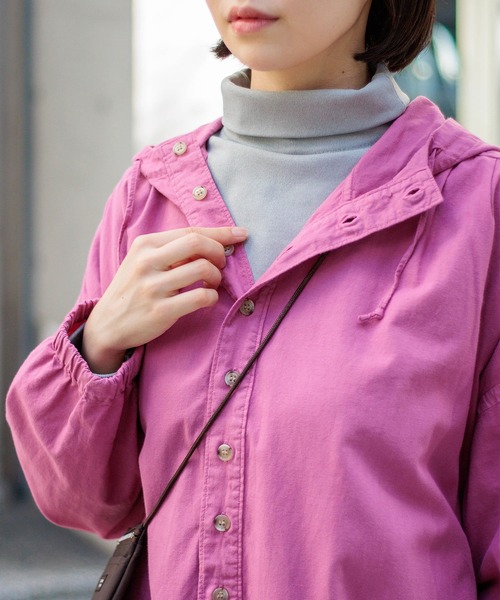 D.M.G.（ドミンゴ）の「[D.M.G / ディーエムジー] シーツクロス フードワンピース（ワンピース・レディース・オリーブ/ピンク/ブラック・FREE）」の8枚目の写真