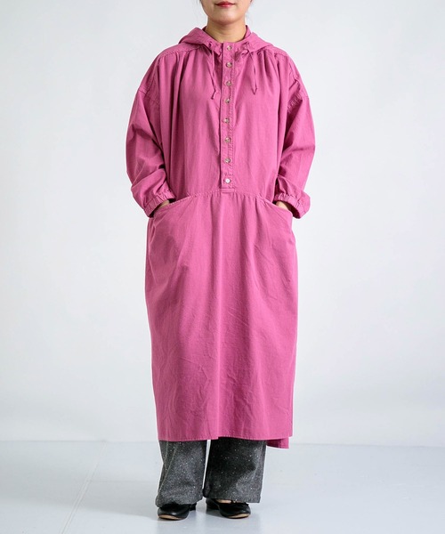 D.M.G.（ドミンゴ）の「[D.M.G / ディーエムジー] シーツクロス フードワンピース（ワンピース・レディース・オリーブ/ピンク/ブラック・FREE）」の11枚目の写真