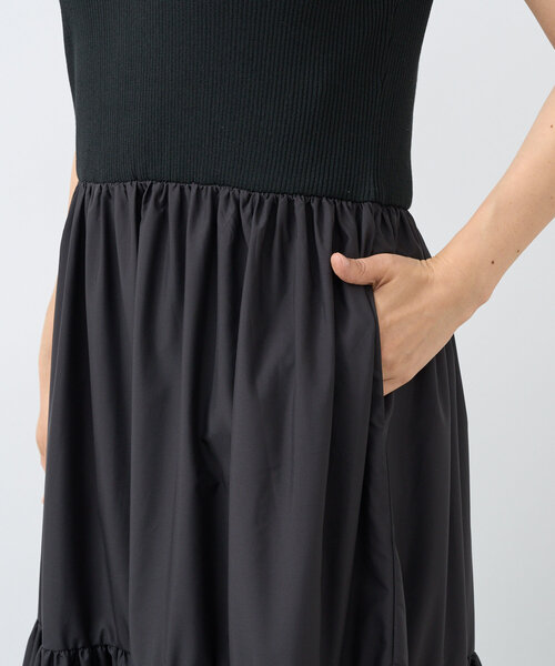 RIVE DROITE(リヴドロワ)の「【着映え】ニットドッキングティアードワンピース(ワンピース・レディース・ブラック/ブラウン・38/36)」の7枚目の写真