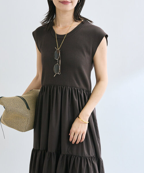 RIVE DROITE(リヴドロワ)の「【着映え】ニットドッキングティアードワンピース(ワンピース・レディース・ブラック/ブラウン・38/36)」の15枚目の写真