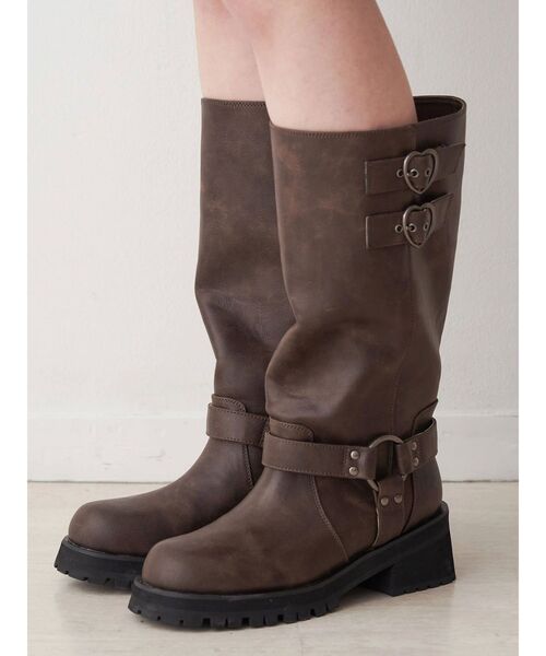 CALNAMUR（カルナムール）の「ハートバックルエンジニアブーツ（ブーツ・レディース・ブラック/ブラウン・SMALL/MEDIUM/LARGE）」の16枚目の写真