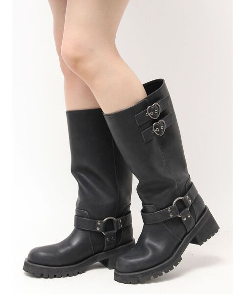 CALNAMUR（カルナムール）の「ハートバックルエンジニアブーツ（ブーツ・レディース・ブラック/ブラウン・SMALL/MEDIUM/LARGE）」の5枚目の写真