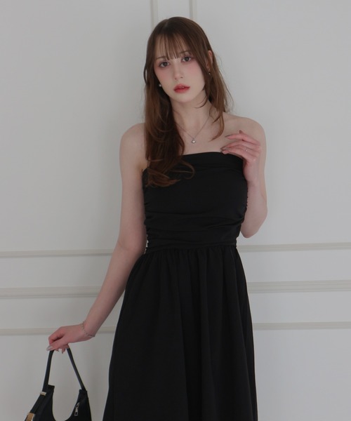 CeLess(セレス)の「Camisole Dress /オフショルダー ロングキャミワンピース ギンガムチェック ロング丈 オケージョン(ワンピース・レディース・ブラック/ブラック系その他・FREE)」の10枚目の写真