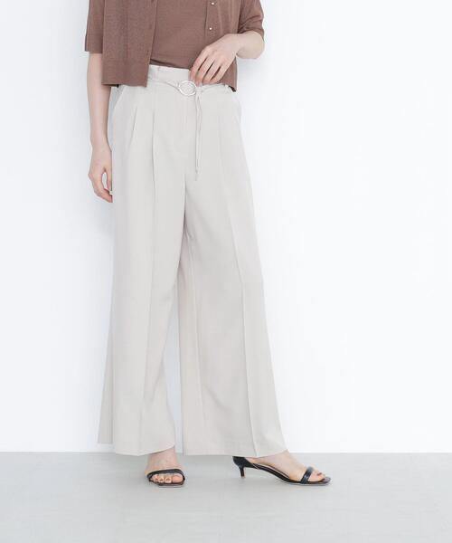 NATURAL BEAUTY BASIC(ナチュラルビューティーベーシック)の「◇ダブルベルトワイドパンツ(その他パンツ・レディース・ベージュ/ブルー/ブラック・P/S/SMALL/MEDIUM)」の9枚目の写真