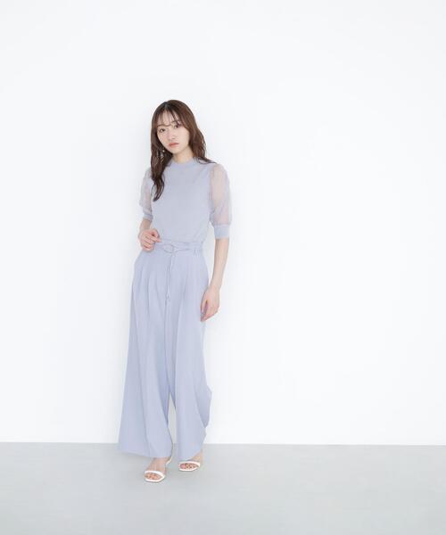 NATURAL BEAUTY BASIC(ナチュラルビューティーベーシック)の「◇ダブルベルトワイドパンツ(その他パンツ・レディース・ベージュ/ブルー/ブラック・P/S/SMALL/MEDIUM)」の6枚目の写真