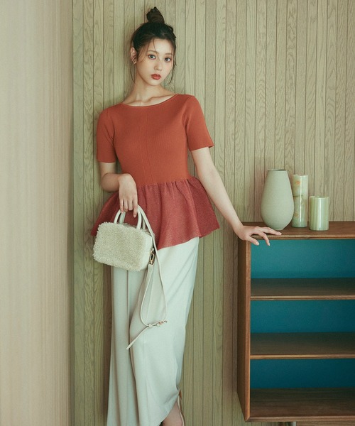 NATURAL BEAUTY BASIC(ナチュラルビューティーベーシック)の「◇ダブルベルトワイドパンツ(その他パンツ・レディース・ベージュ/ブルー/ブラック・P/S/SMALL/MEDIUM)」の1枚目の写真