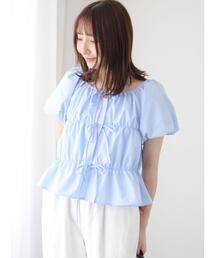 Te chichi TERRASSE（テチチテラス）の「◎ボリューム袖前後2WAYシャーリングブラウス（シャツ/ブラウス）」