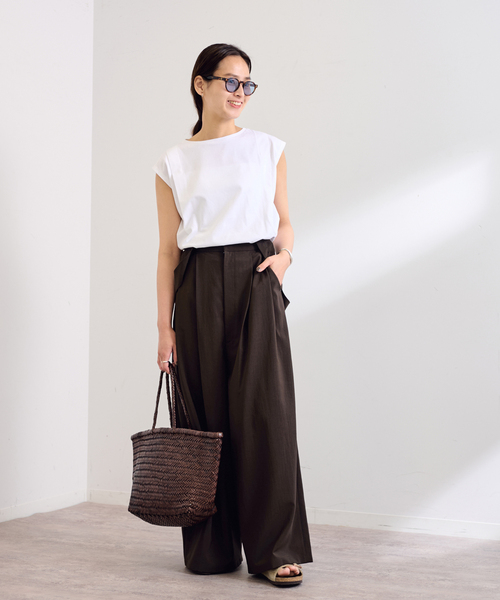 FRAMeWORK 撥水強撚PEサスペンダーパンツ　ブラウン38 FRAMeWORK｜撥水強撚PEサスペンダーパンツ | Rakuten Fashion