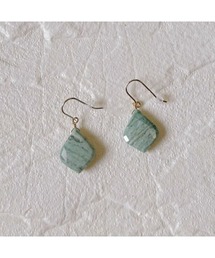 【mastea】14KGF/グリーンオパールリーフカットピアス(MA)