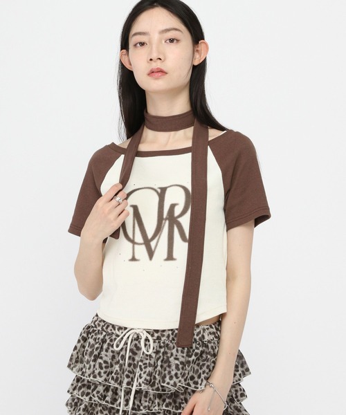 3.3 Field Trip (3.3フィールドトリップ)の「3.3 Field Trip/マフラー付ロゴオフショルT(Tシャツ/カットソー・レディース・ブラウン/グレー・FREE)」の20枚目の写真