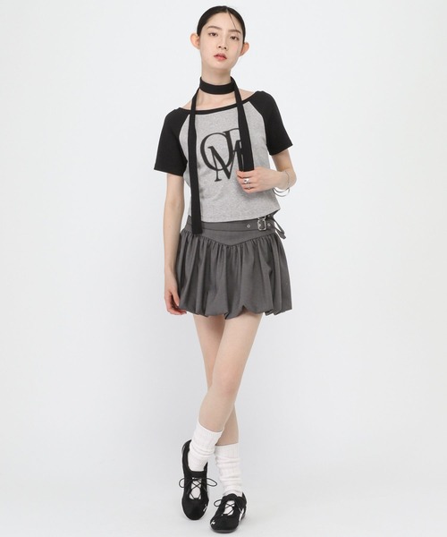 3.3 Field Trip (3.3フィールドトリップ)の「3.3 Field Trip/マフラー付ロゴオフショルT(Tシャツ/カットソー・レディース・ブラウン/グレー・FREE)」の19枚目の写真