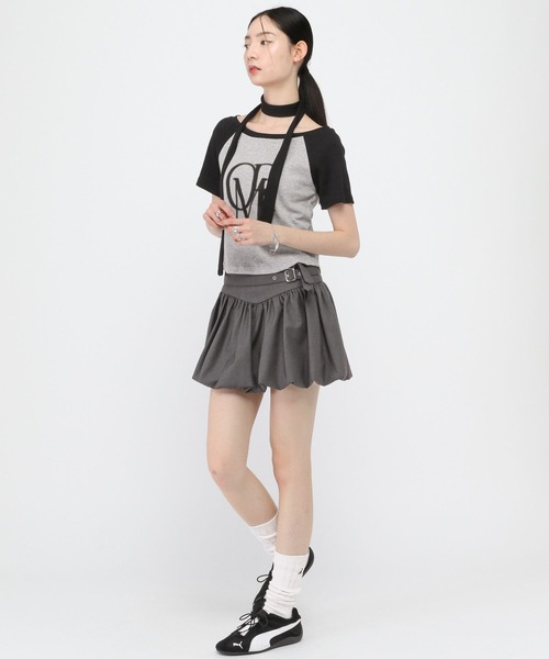3.3 Field Trip (3.3フィールドトリップ)の「3.3 Field Trip/マフラー付ロゴオフショルT(Tシャツ/カットソー・レディース・ブラウン/グレー・FREE)」の18枚目の写真