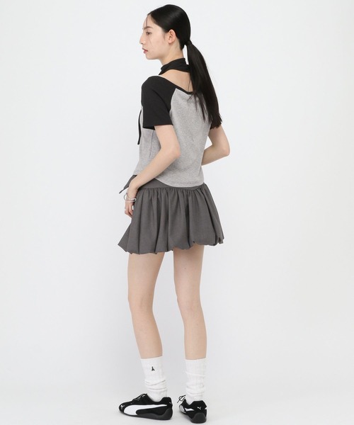 3.3 Field Trip (3.3フィールドトリップ)の「3.3 Field Trip/マフラー付ロゴオフショルT(Tシャツ/カットソー・レディース・ブラウン/グレー・FREE)」の17枚目の写真