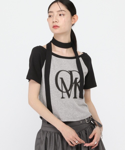 3.3 Field Trip (3.3フィールドトリップ)の「3.3 Field Trip/マフラー付ロゴオフショルT(Tシャツ/カットソー・レディース・ブラウン/グレー・FREE)」の16枚目の写真