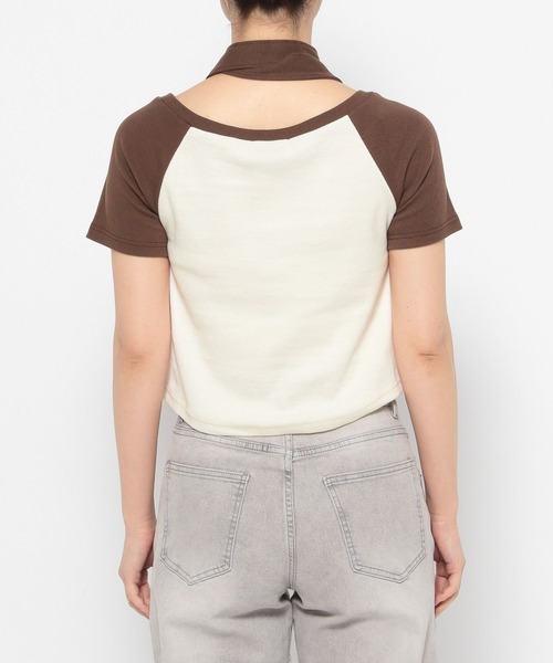 3.3 Field Trip (3.3フィールドトリップ)の「3.3 Field Trip/マフラー付ロゴオフショルT(Tシャツ/カットソー・レディース・ブラウン/グレー・FREE)」の9枚目の写真