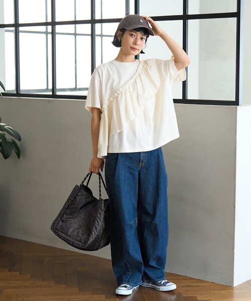 サカイ アシンメトリー ドッキング フリル Tシャツ アシンメトリーフリルドッキングTシャツ | ur's（ユアーズ）