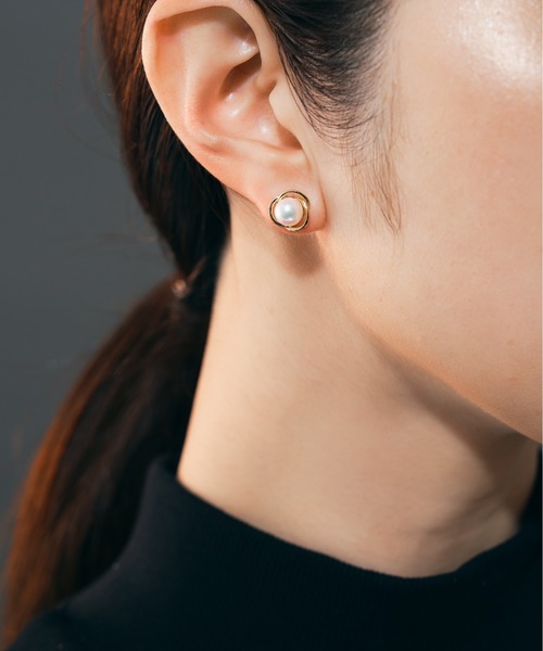 セール】K18 フラワーモチーフ アコヤパール ピアス（ピアス（両耳用