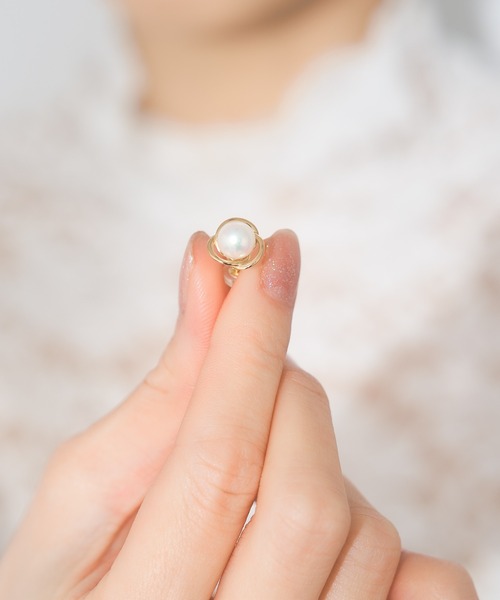 セール】K18 フラワーモチーフ アコヤパール ピアス（ピアス（両耳用