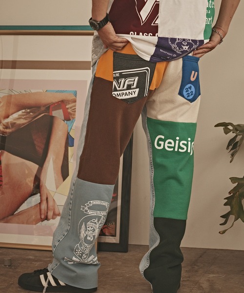 ALL RUNS（オールランズ）の「Denim x Sweat Switching Easy Pants デニムパンツ メンズ 秋物 秋服 2026年秋冬（デニムパンツ・メンズ・ブルー系9/ブルー系8/ブルー系6/ブルー系5/ブルー系4/ブルー系3/ブルー系2/ブルー系1/ブルー系/ブルー・L/M）」の3枚目の写真