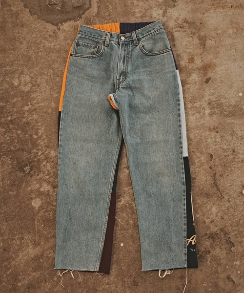 ALL RUNS（オールランズ）の「Denim x Sweat Switching Easy Pants デニムパンツ メンズ 秋物 秋服 2026年秋冬（デニムパンツ・メンズ・ブルー系9/ブルー系8/ブルー系6/ブルー系5/ブルー系4/ブルー系3/ブルー系2/ブルー系1/ブルー系/ブルー・L/M）」の4枚目の写真