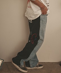 Denim x Sweat Switching Easy Pants デニムパンツ メンズ 秋物 秋服 2026年秋冬