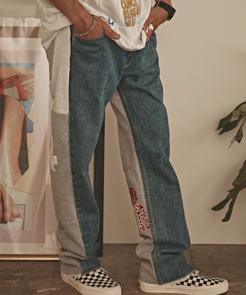 ALL RUNS（オールランズ）の「Denim x Sweat Switching Easy Pants デニムパンツ メンズ 秋物 秋服 2026年秋冬（デニムパンツ・メンズ・ブルー系9/ブルー系8/ブルー系6/ブルー系5/ブルー系4/ブルー系3/ブルー系2/ブルー系1/ブルー系/ブルー・L/M）」の22枚目の写真
