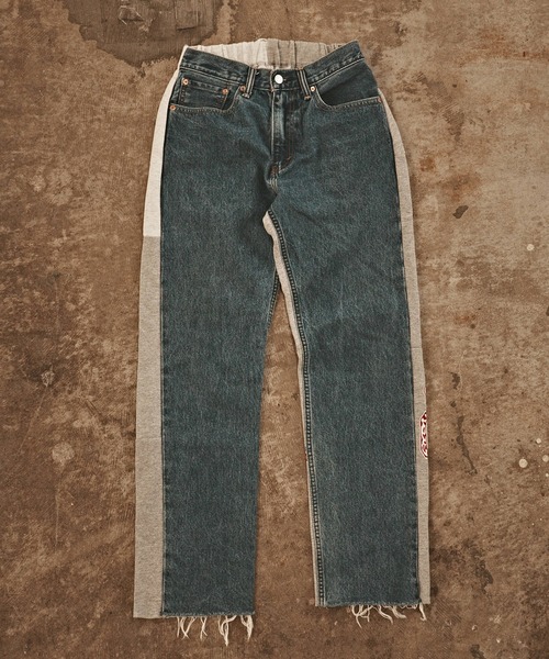 ALL RUNS（オールランズ）の「Denim x Sweat Switching Easy Pants デニムパンツ メンズ 秋物 秋服 2026年秋冬（デニムパンツ・メンズ・ブルー系9/ブルー系8/ブルー系6/ブルー系5/ブルー系4/ブルー系3/ブルー系2/ブルー系1/ブルー系/ブルー・L/M）」の20枚目の写真