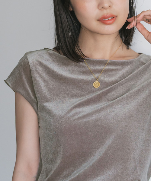 シアーベロアキャップスリーブTee　NOBLE　ノーブル シアーベロアキャップスリーブTee（Tシャツ／カットソー