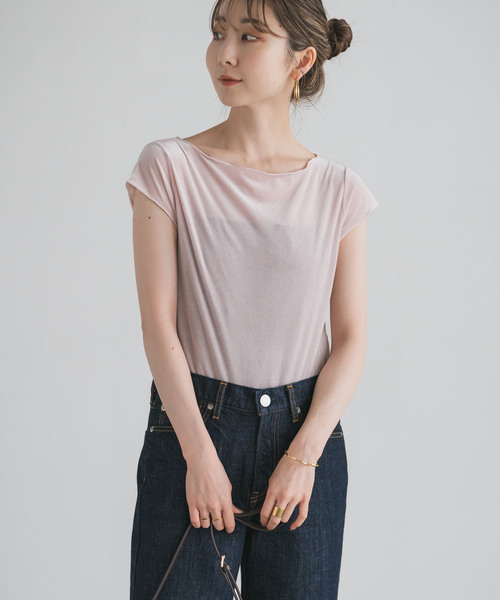 シアーベロアキャップスリーブTee（Tシャツ/カットソー）｜NOBLE