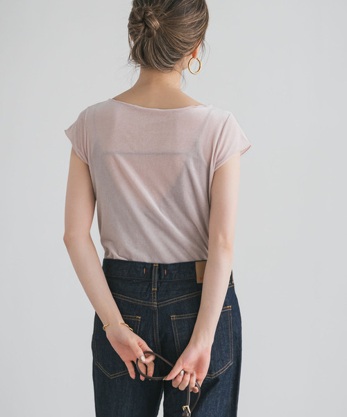 シアーベロアキャップスリーブTee（Tシャツ/カットソー）｜NOBLE