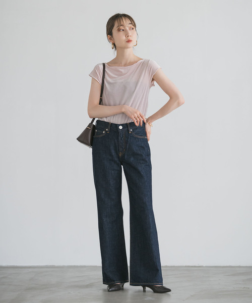 シアーベロアキャップスリーブTee（Tシャツ/カットソー）｜NOBLE