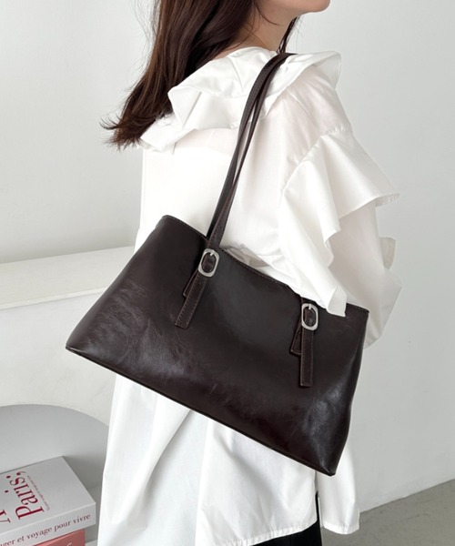 セール】【7色展開】ダブルハンドルスクエアバッグ（トートバッグ