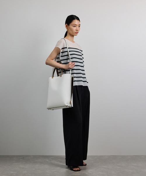 ROPE'（ロペ）の「【洗える】シャイニーフレンチスリーブプルオーバー（シャツ/ブラウス・レディース・シルバー/ブラック/ネイビー・FREE）」の10枚目の写真