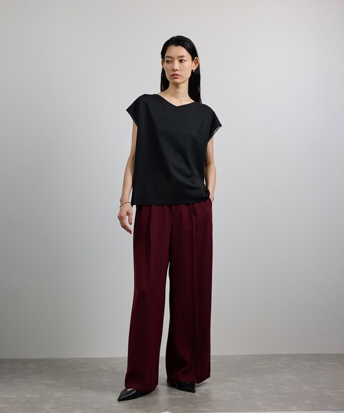 ROPE'（ロペ）の「【洗える】シャイニーフレンチスリーブプルオーバー（シャツ/ブラウス・レディース・シルバー/ブラック/ネイビー・FREE）」の14枚目の写真