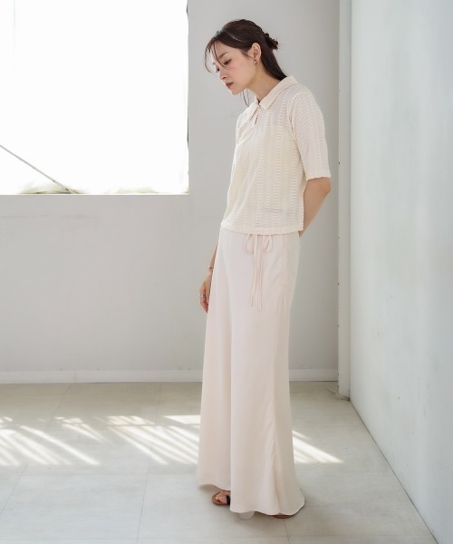 Bab(バブ)の「【S・Mサイズ展開】裾シアーサテンナロースカート(スカート・レディース・アイボリー/ブラック/モカ・S/M)」の10枚目の写真