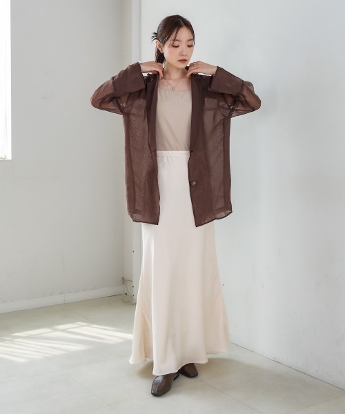 Bab(バブ)の「【S・Mサイズ展開】裾シアーサテンナロースカート(スカート・レディース・アイボリー/ブラック/モカ・S/M)」の17枚目の写真