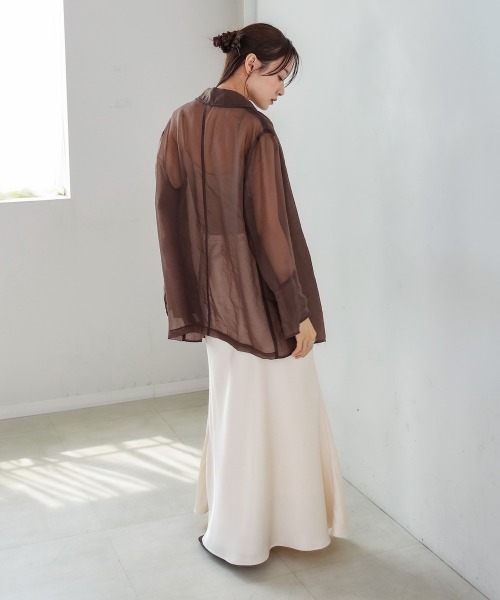 Bab(バブ)の「【S・Mサイズ展開】裾シアーサテンナロースカート(スカート・レディース・アイボリー/ブラック/モカ・S/M)」の18枚目の写真