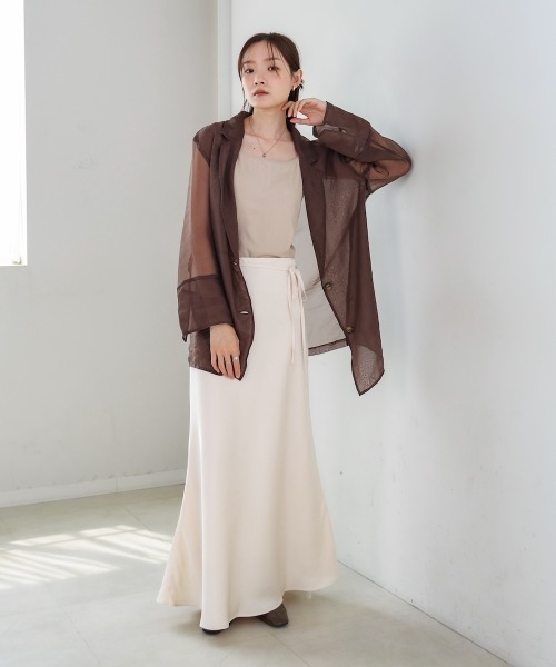 Bab(バブ)の「【S・Mサイズ展開】裾シアーサテンナロースカート(スカート・レディース・アイボリー/ブラック/モカ・S/M)」の21枚目の写真